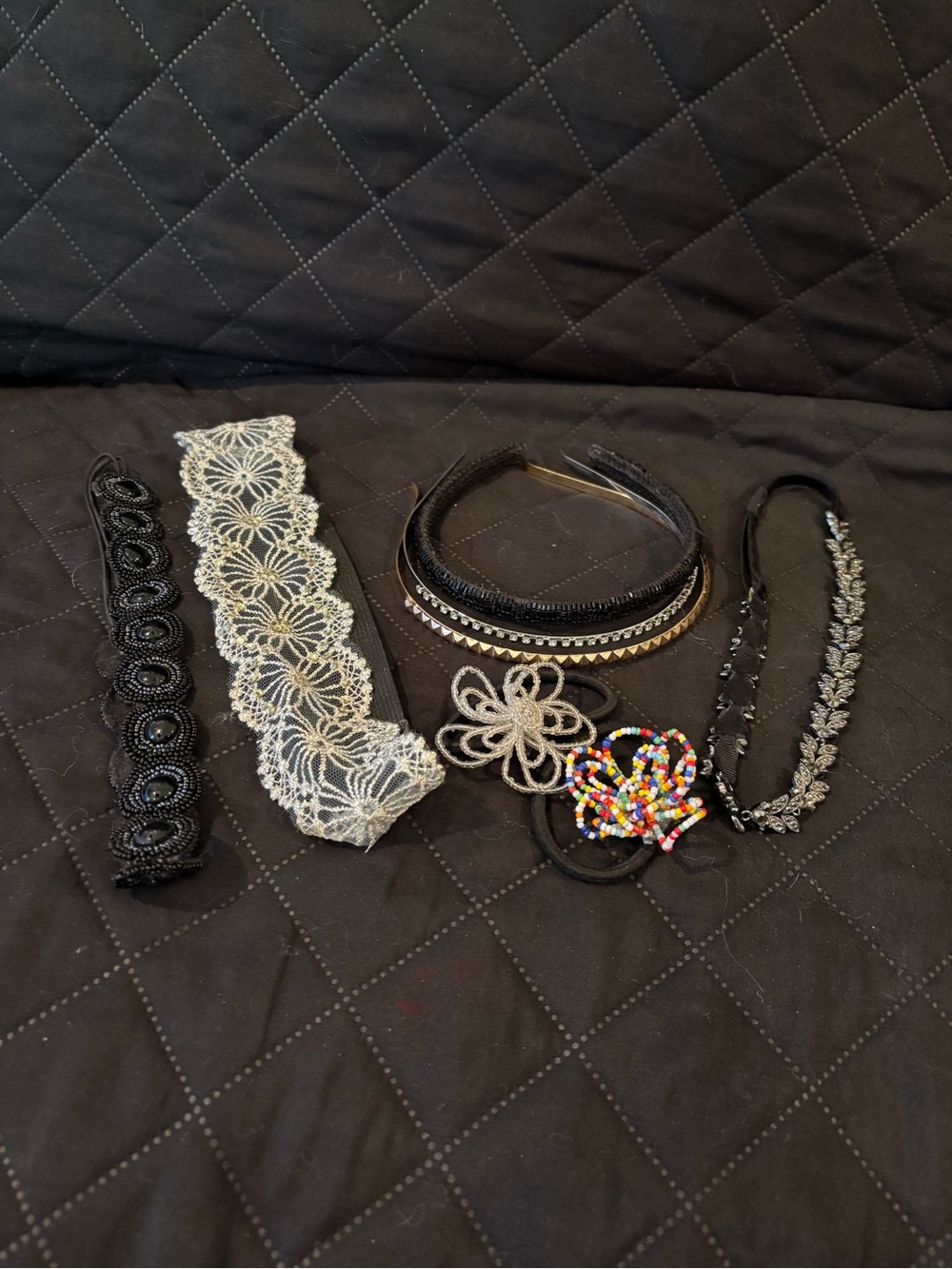 Bundle Assorted Black and Silver Headbands & Hair Accessories